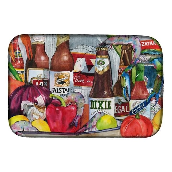 Carolines Treasures Carolines Treasures 1017DDM New Orleans Beers & Spices Dish Drying Mat 1017DDM - main